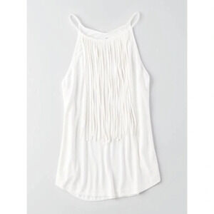 American Eagle soft & sexy white fringe tank size small